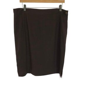 Womens Size 14 Valentino Brown Vintage Wool Mini Skirt Made in Italy